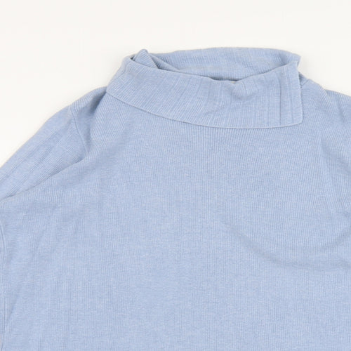 Marks and Spencer Womens Blue Roll Neck Modal Pullover Jumper Size 12