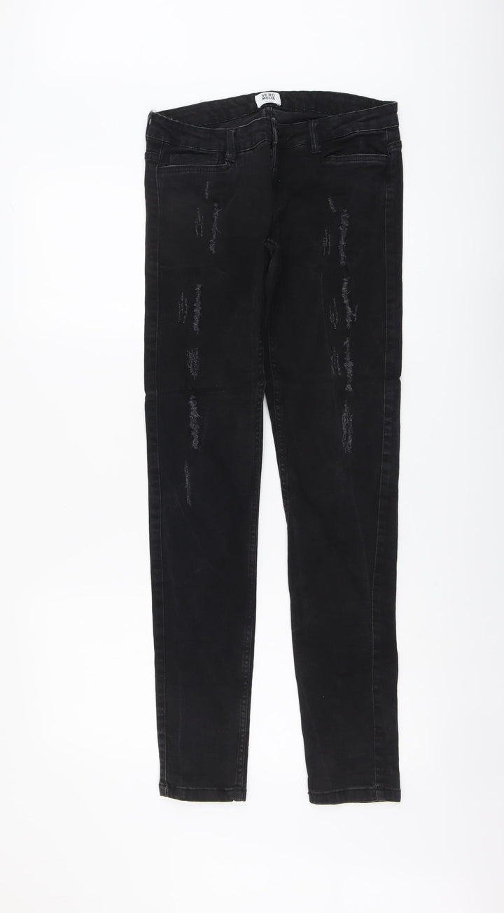 VERO MODA Womens Black Cotton Skinny Jeans Size 30 in L32 in Regular Button