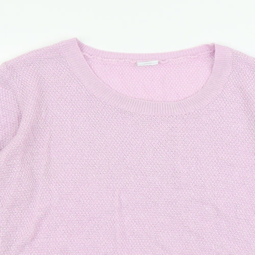 Preworn Womens Purple Scoop Neck Polyester Pullover Jumper Size 16