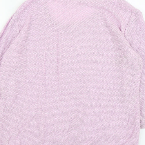 Preworn Womens Purple Scoop Neck Polyester Pullover Jumper Size 16