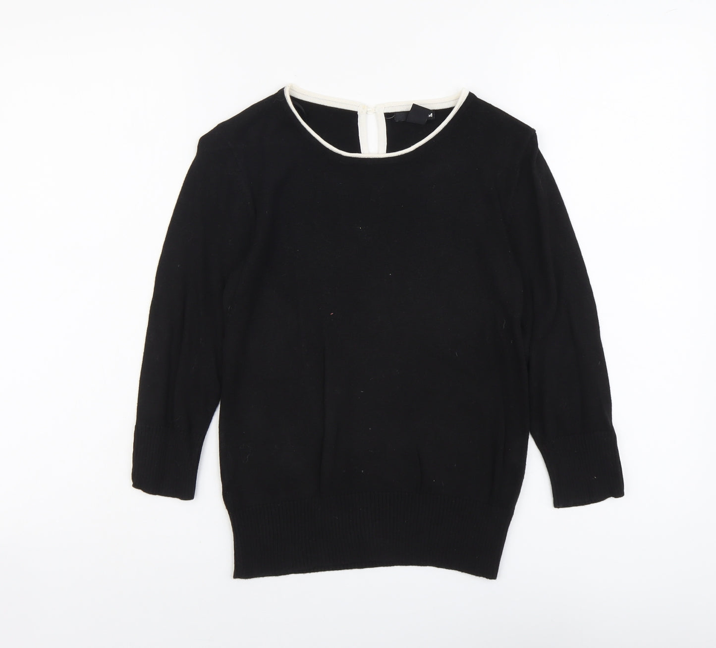 H&M Womens Black Scoop Neck Viscose Pullover Jumper Size S
