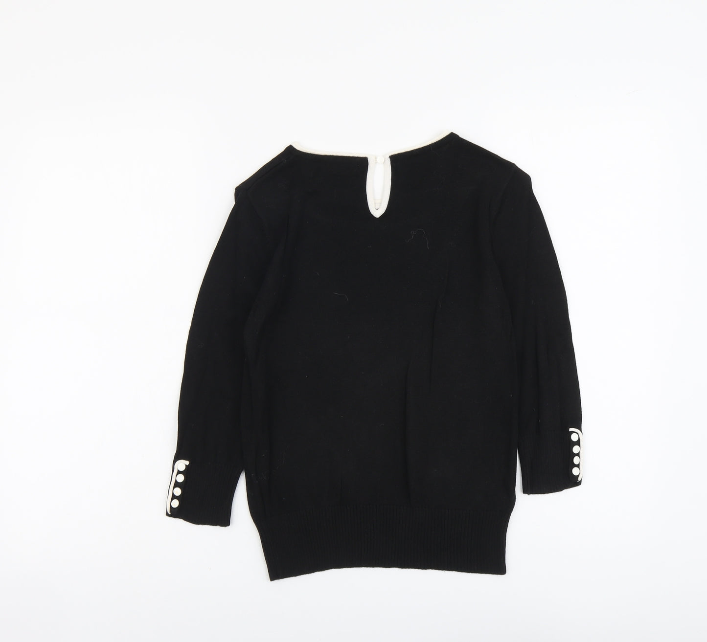 H&M Womens Black Scoop Neck Viscose Pullover Jumper Size S