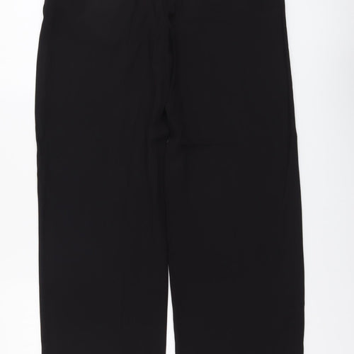 H&M Womens Black Polyester Trousers Size 10 L31 in Regular Button