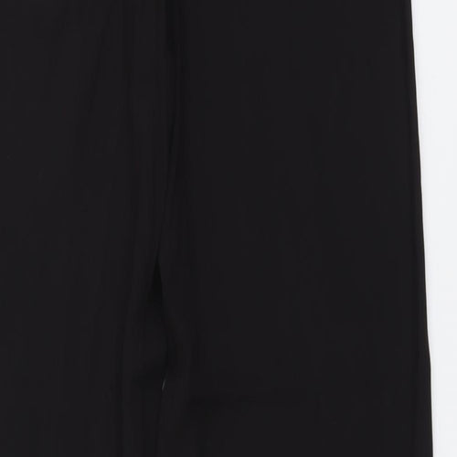 H&M Womens Black Polyester Trousers Size 10 L31 in Regular Button