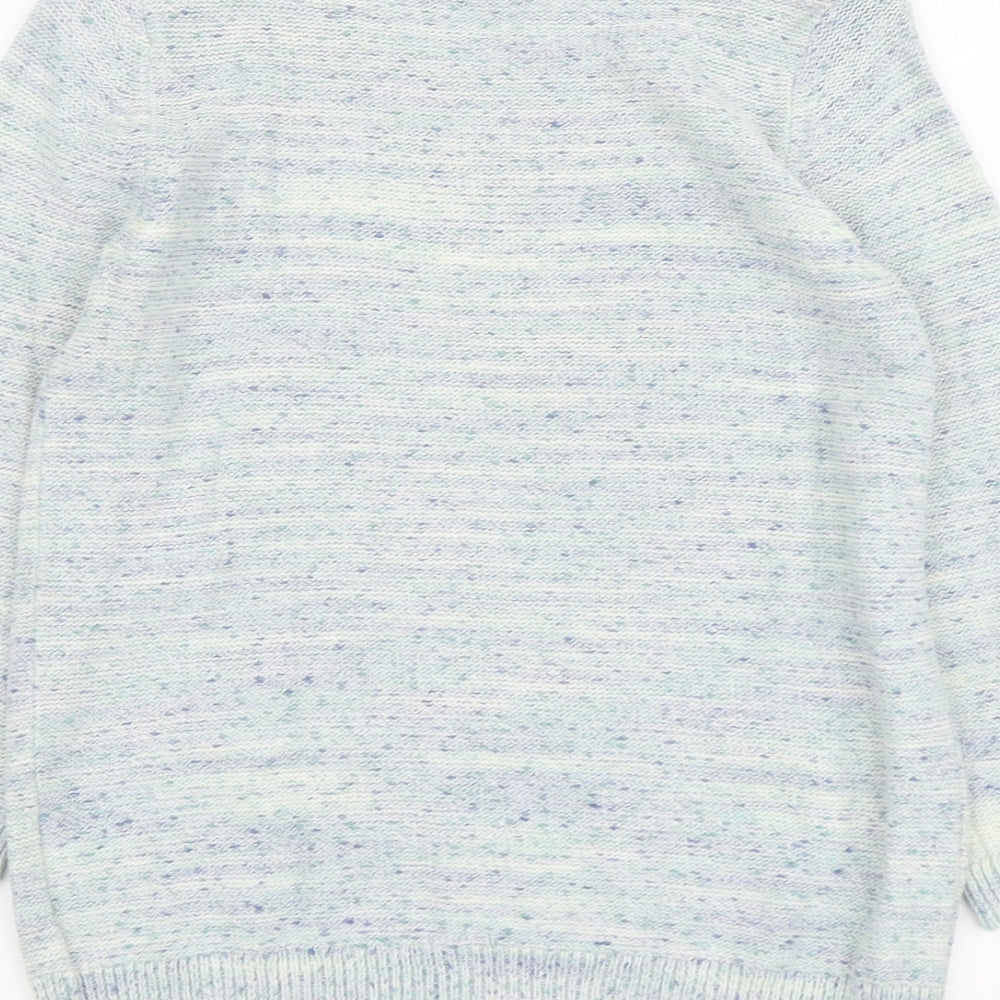 RJR.John Rocha Womens Blue Scoop Neck Cotton Pullover Jumper Size 10