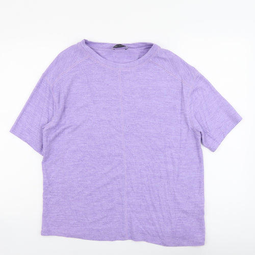 Marks and Spencer Womens Purple Round Neck Viscose Pullover Jumper Size 12