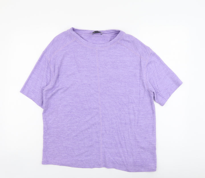 Marks and Spencer Womens Purple Round Neck Viscose Pullover Jumper Size 12