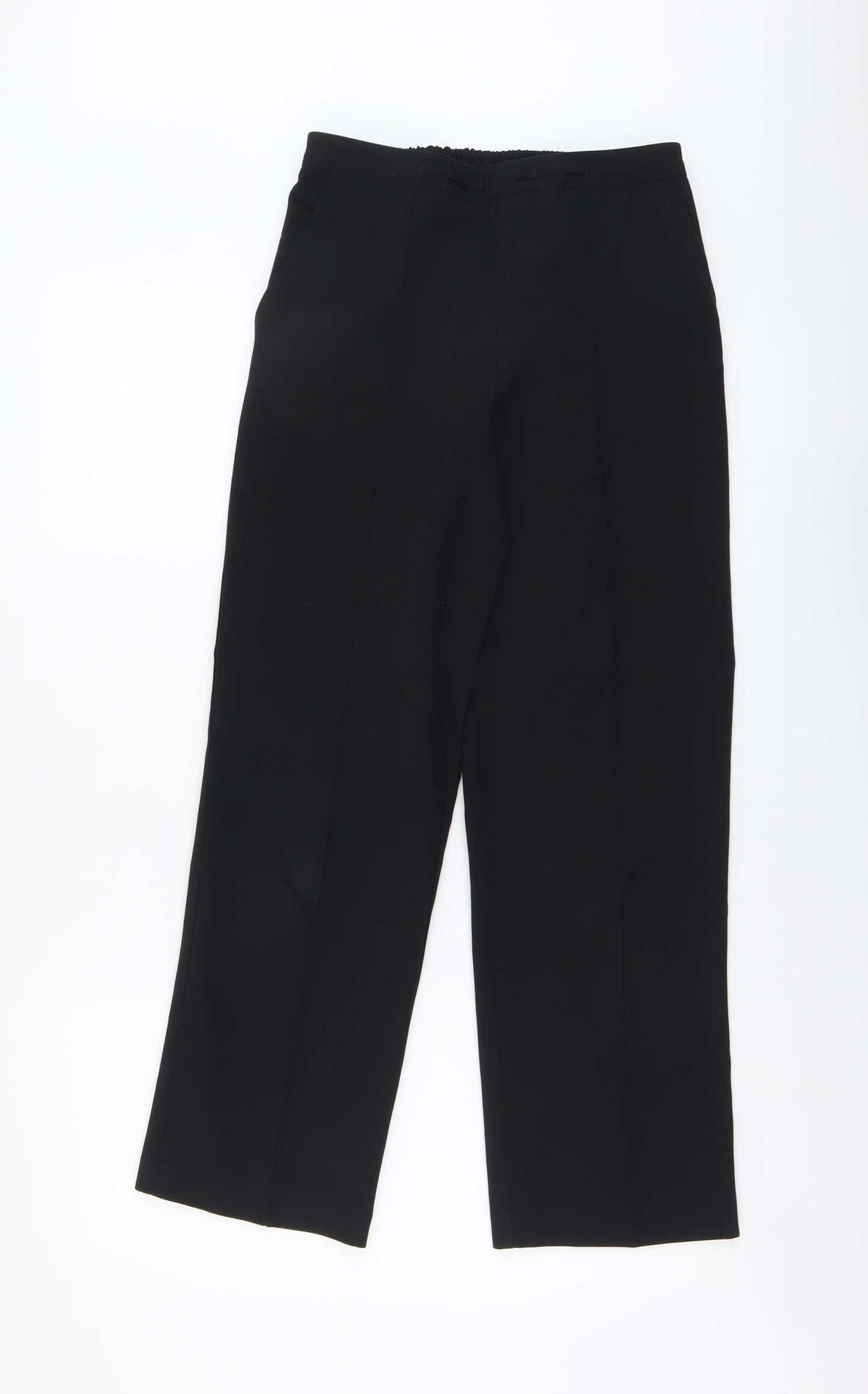 Damrat Womens Black Polyester Trousers Size 8 L26 in Regular