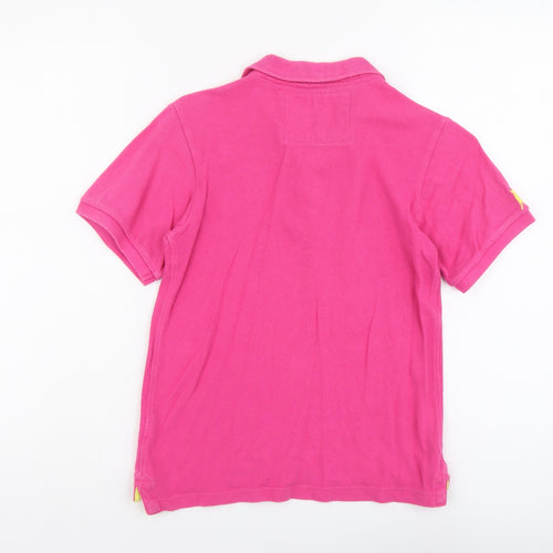 Vintage Rebel Boys Pink Cotton Basic Polo Size 9-10 Years Collared Button
