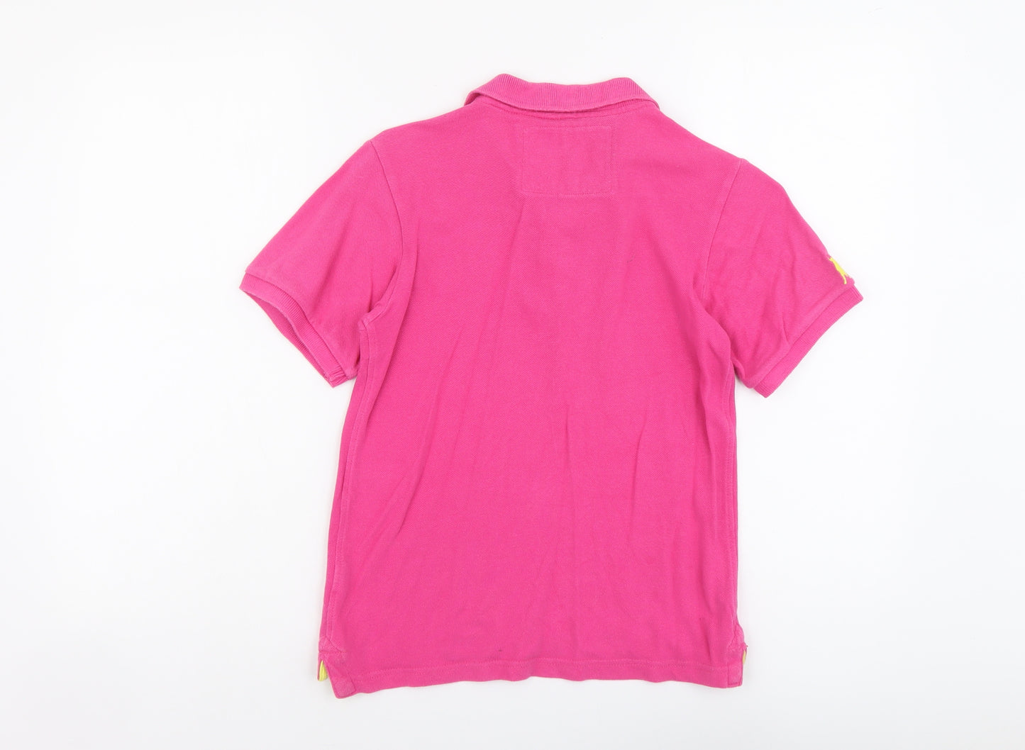 Vintage Rebel Boys Pink Cotton Basic Polo Size 9-10 Years Collared Button