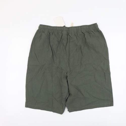 Sir 7 Womens Green Cotton Chino Shorts Size 2XL L9 in Regular Drawstring