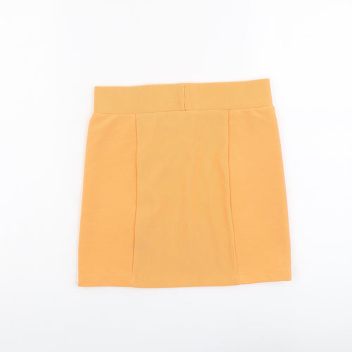 H&M Womens Orange Polyester Mini Skirt Size 10