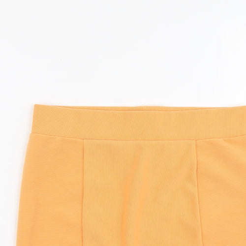 H&M Womens Orange Polyester Mini Skirt Size 10