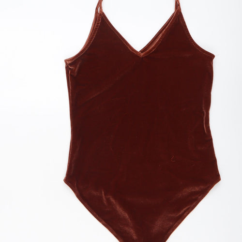 River Island Womens Brown Polyester Bodysuit One-Piece Size 10 Snap