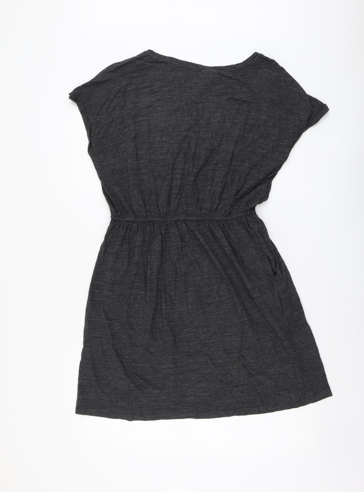 H&M Womens Grey Cotton T-Shirt Dress Size M Round Neck Pullover