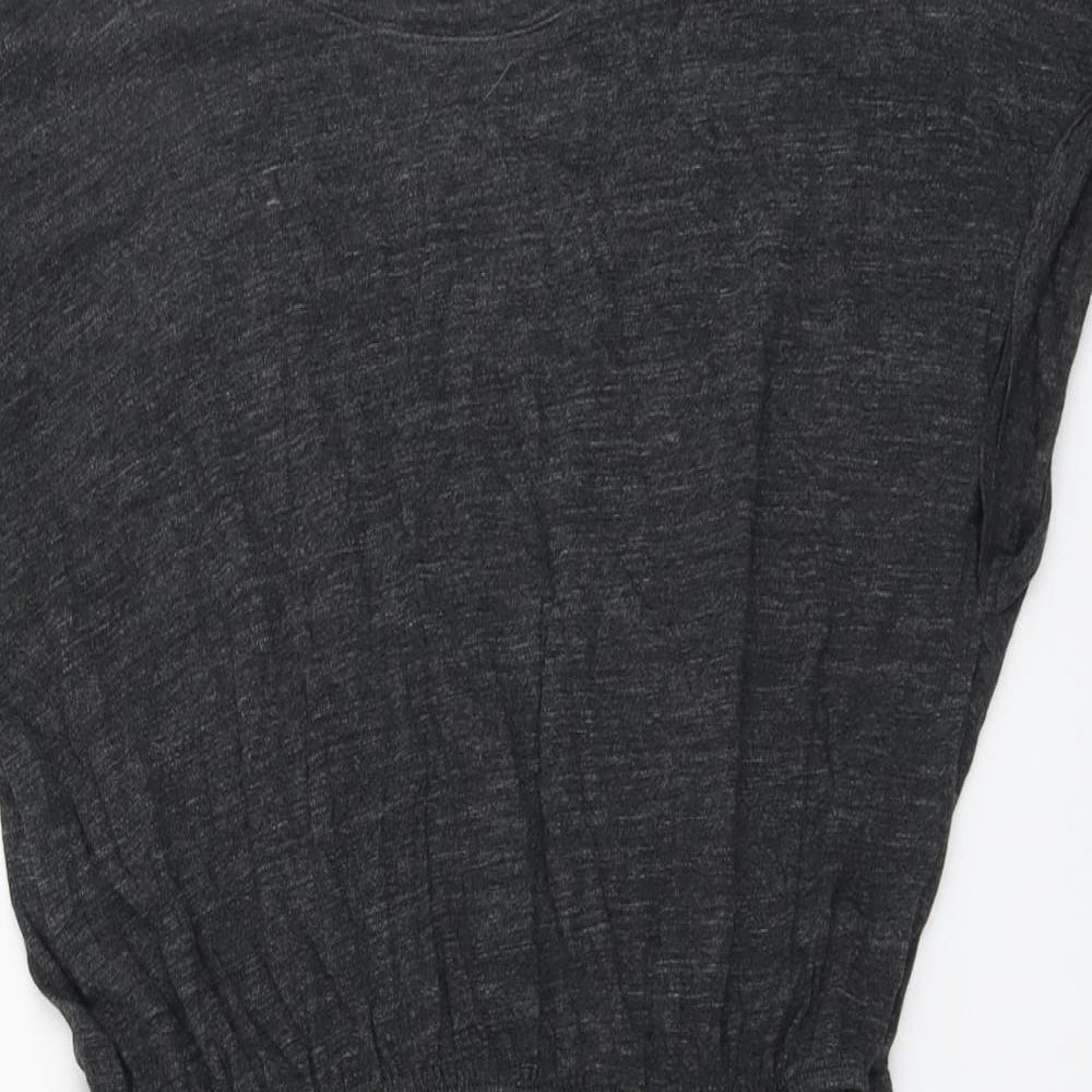 H&M Womens Grey Cotton T-Shirt Dress Size M Round Neck Pullover