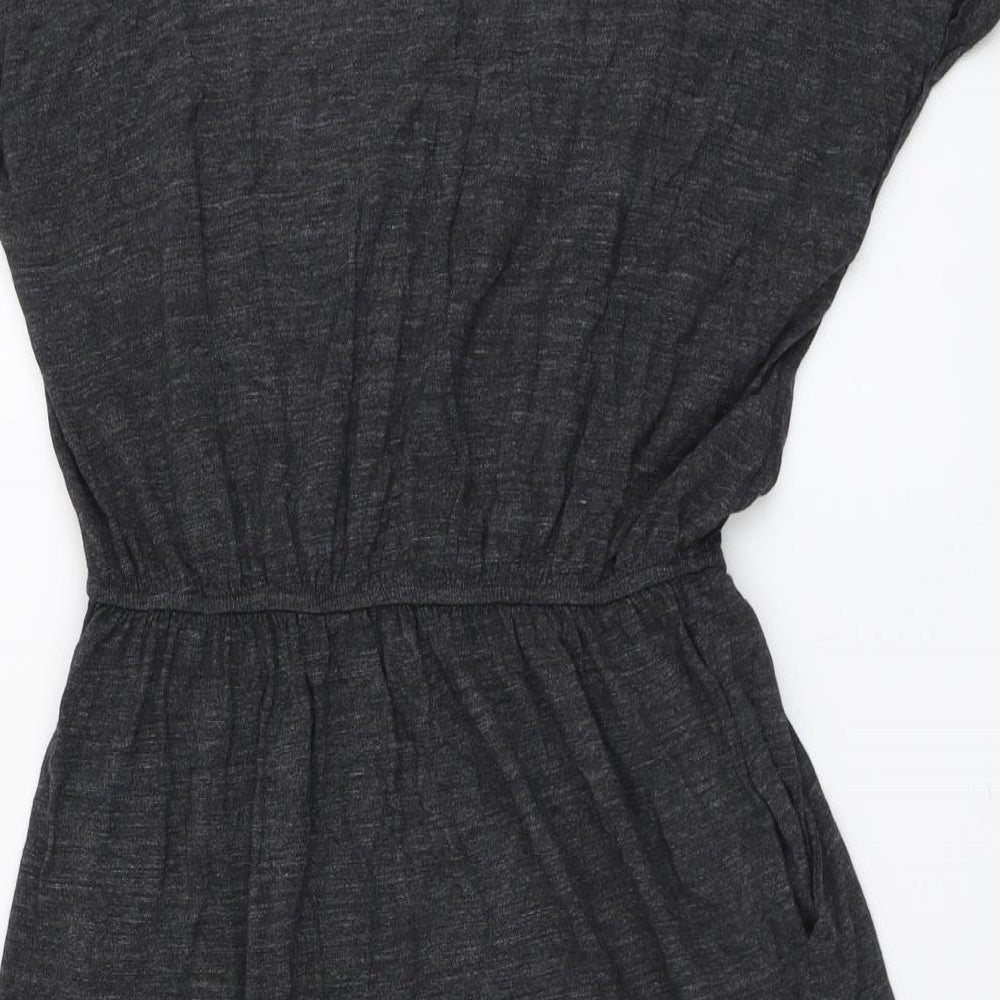 H&M Womens Grey Cotton T-Shirt Dress Size M Round Neck Pullover