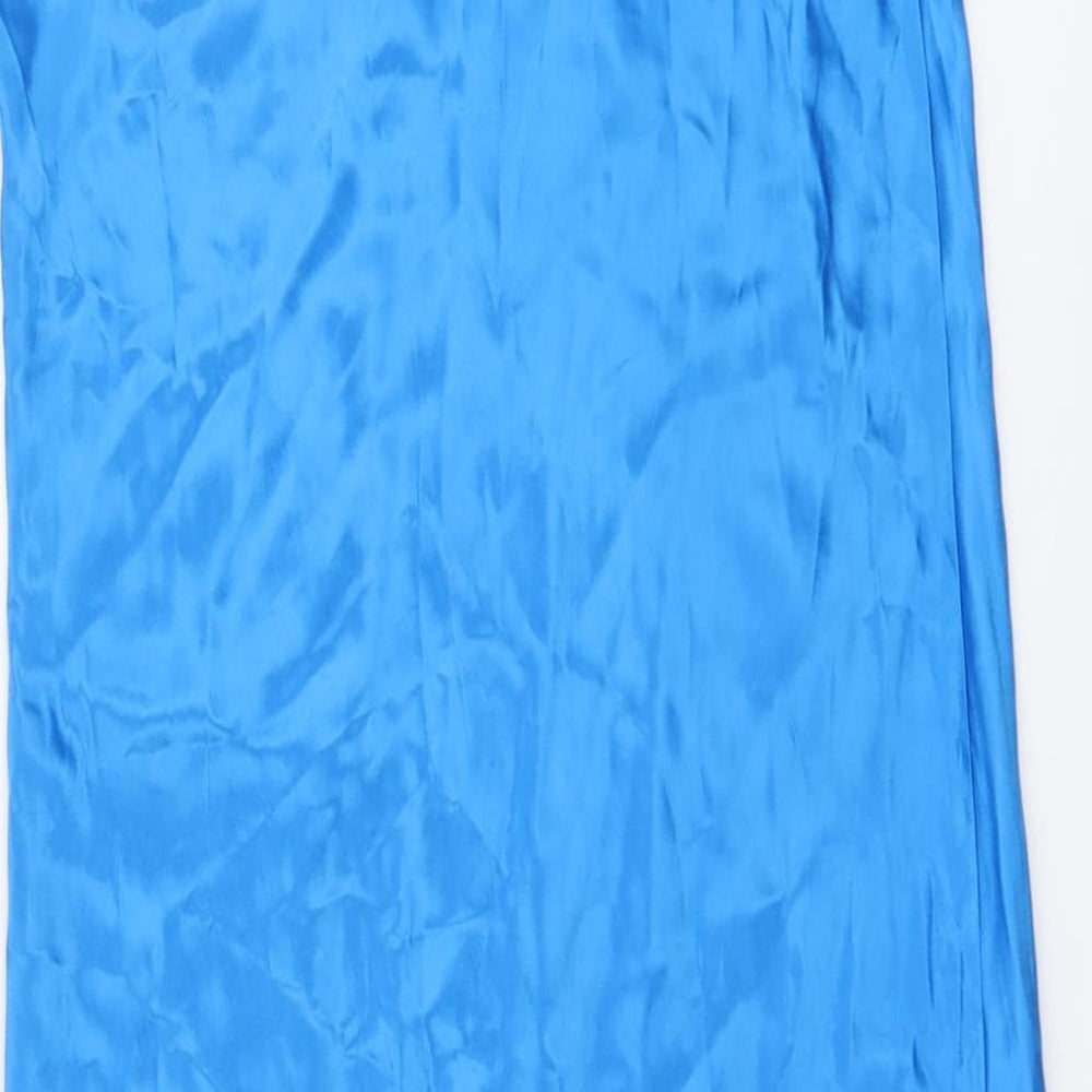 Primark Womens Blue Viscose Slip Dress Size 18 Round Neck Pullover