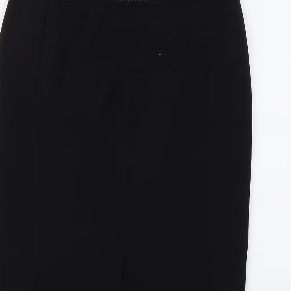 Marks and Spencer Womens Black Polyester Straight & Pencil Skirt Size 10 Zip