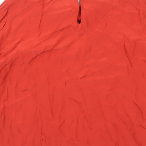 Monsoon Womens Red Polyester Basic Blouse Size 12 Round Neck