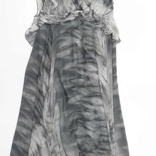 Limited Collection Womens Grey Geometric Polyester Trapeze & Swing Size 8 V-Neck Pullover