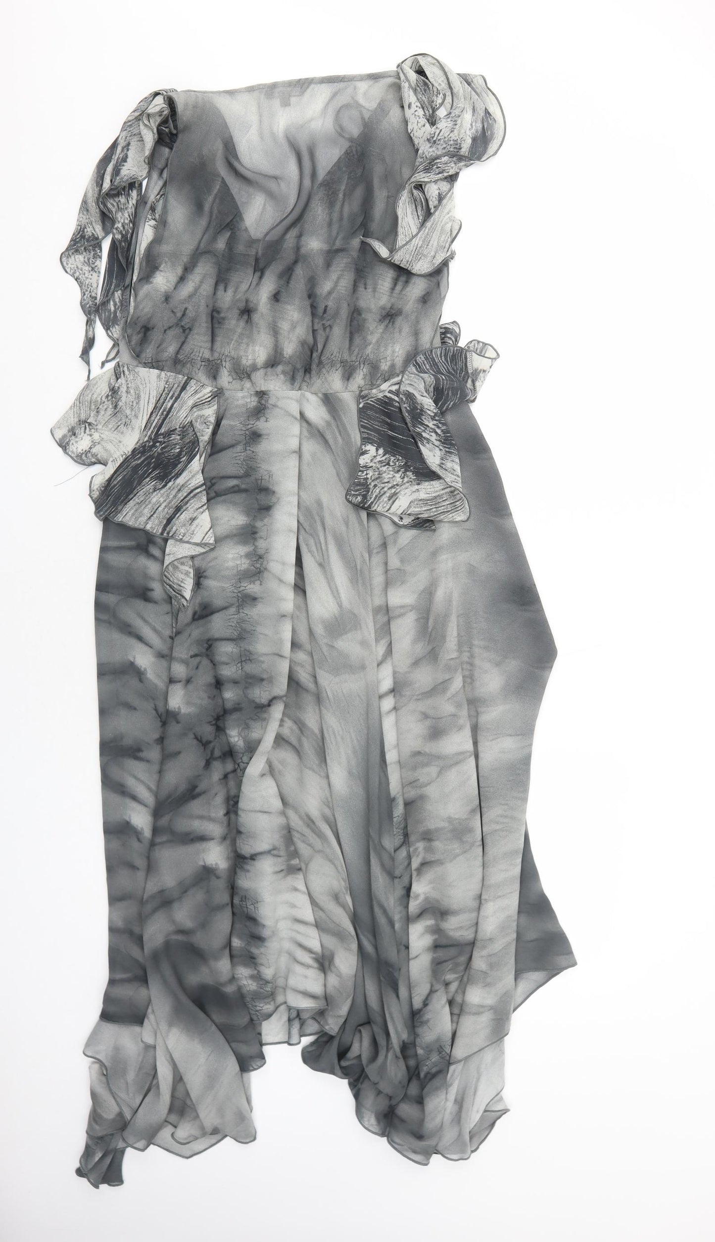 Limited Collection Womens Grey Geometric Polyester Trapeze & Swing Size 8 V-Neck Pullover