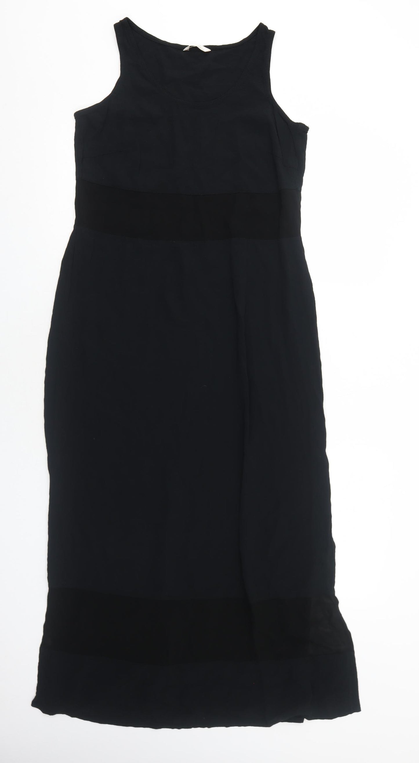 Marks and Spencer Womens Black Polyester Maxi Size 8 Round Neck Pullover
