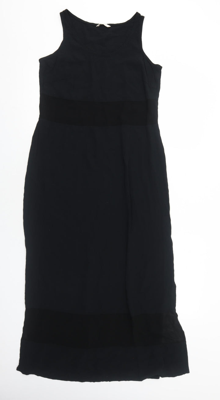 Marks and Spencer Womens Black Polyester Maxi Size 8 Round Neck Pullover