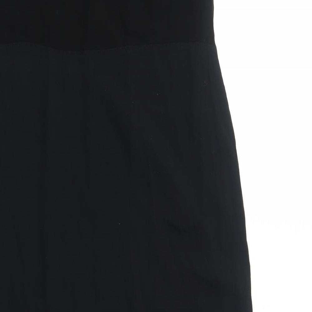 Marks and Spencer Womens Black Polyester Maxi Size 8 Round Neck Pullover