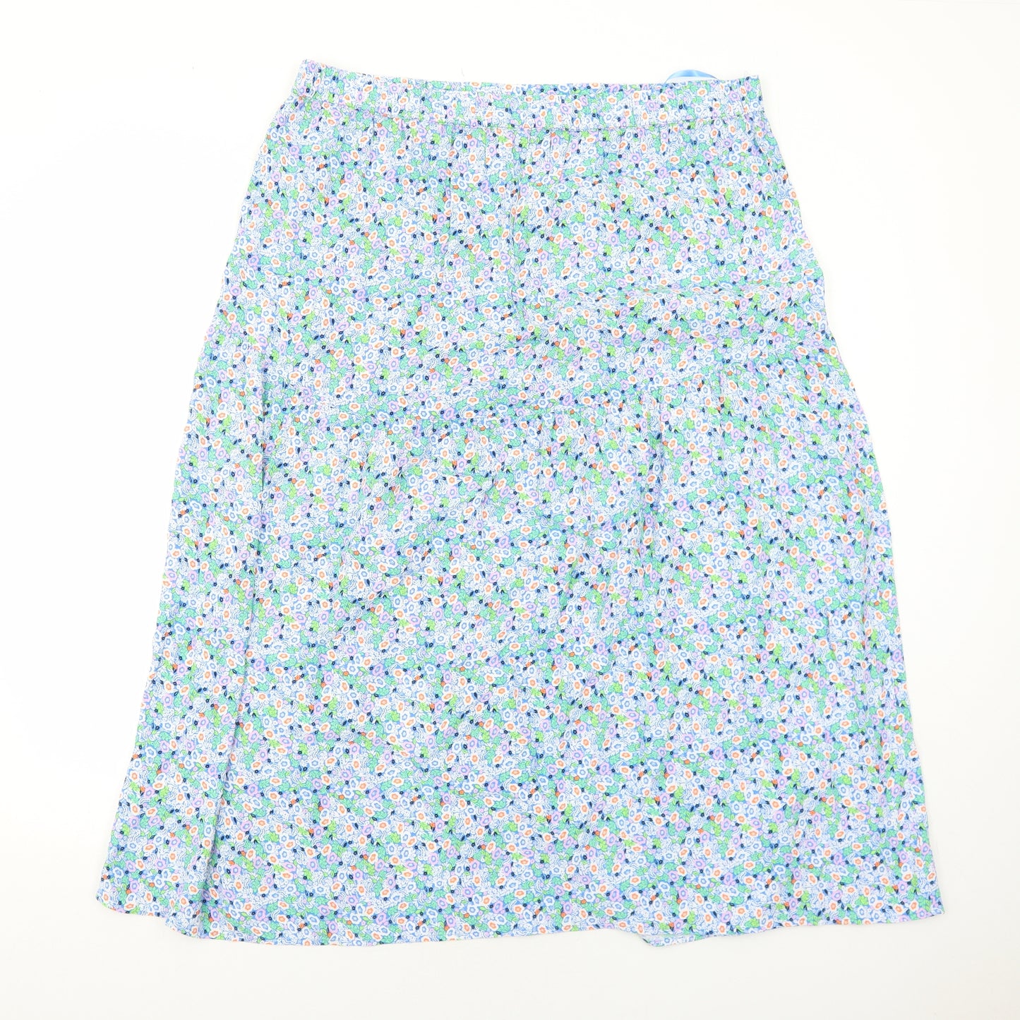 Marks and Spencer Womens Blue Floral Polyester Peasant Skirt Size 18