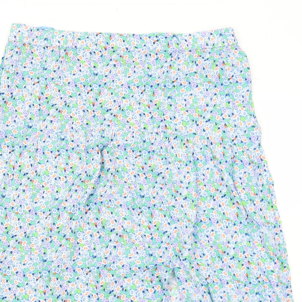 Marks and Spencer Womens Blue Floral Polyester Peasant Skirt Size 18