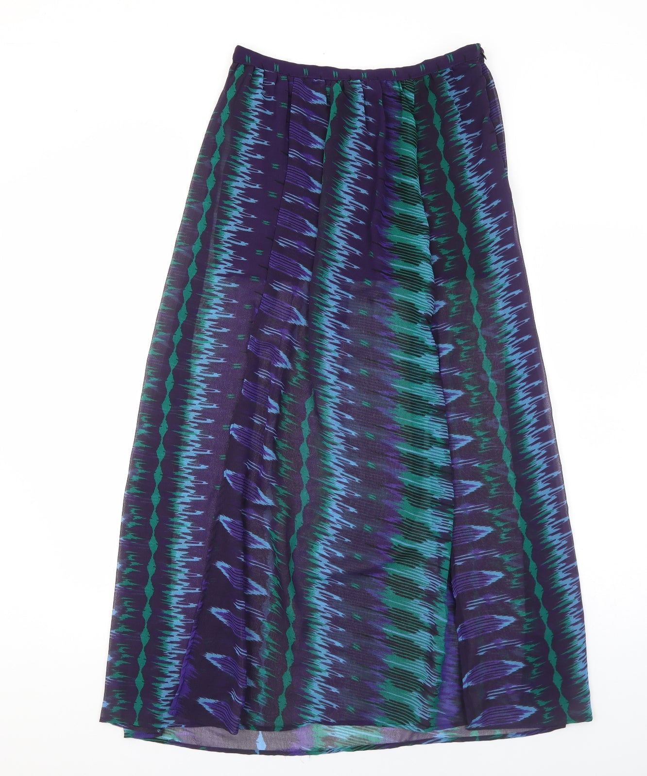Angie Womens Purple Geometric Polyester Peasant Skirt Size M Zip