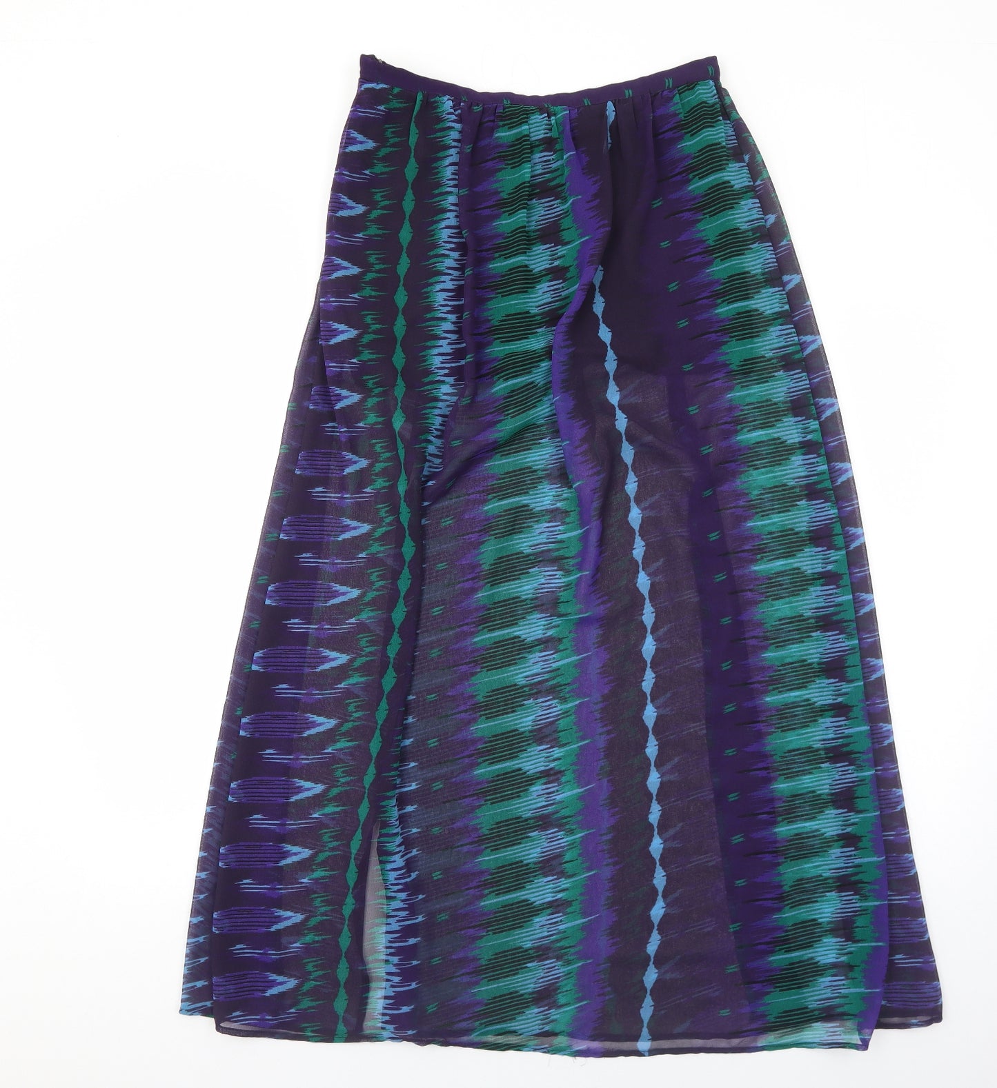 Angie Womens Purple Geometric Polyester Peasant Skirt Size M Zip