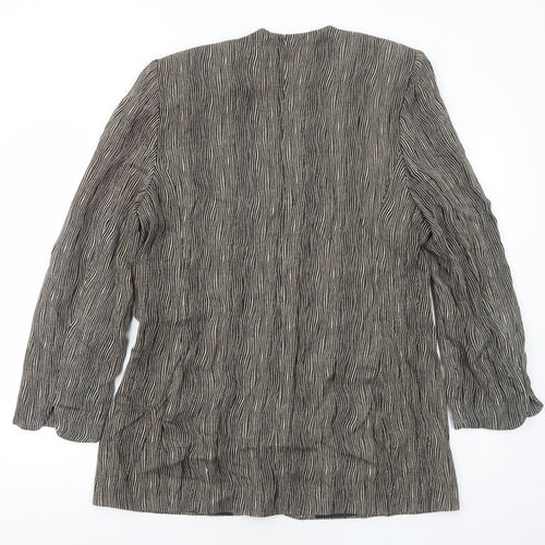 Sting Womens Black Geometric Jacket Blazer Size M Button