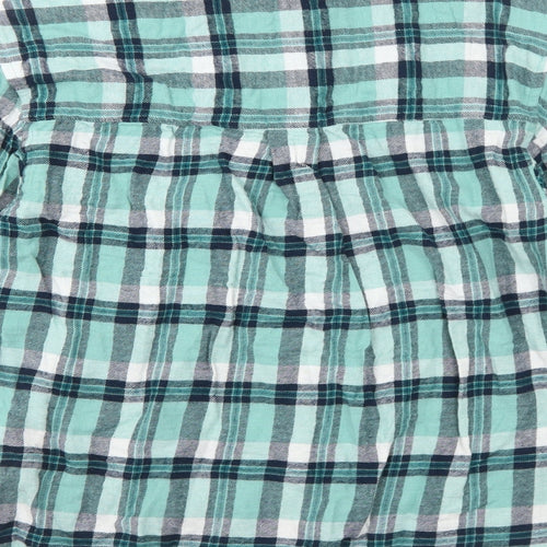 Brave Soul Womens Green Plaid Cotton Basic Button-Up Size M Collared