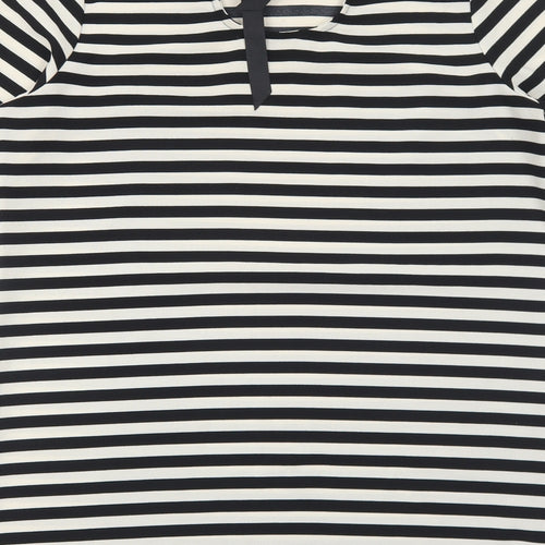 Atmosphere Womens Black Striped Polyester A-Line Size 16 Round Neck Tie