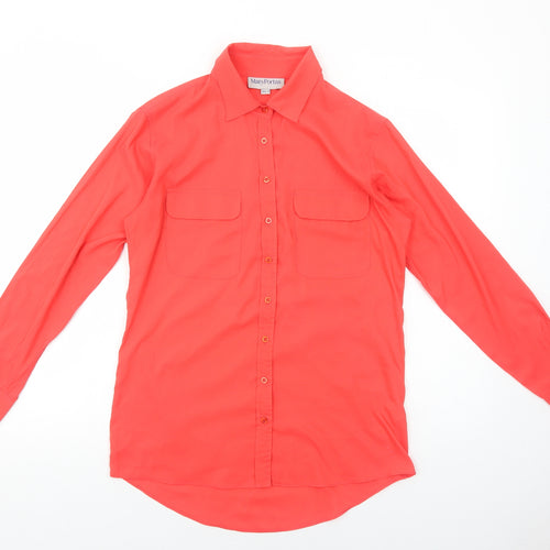 Mary Portas Womens Red Polyester Basic Button-Up Size 8 Collared