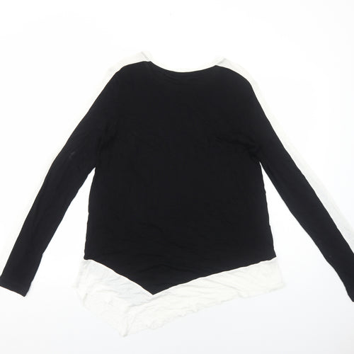 Preworn Womens Black Polyester Basic T-Shirt Size M Round Neck