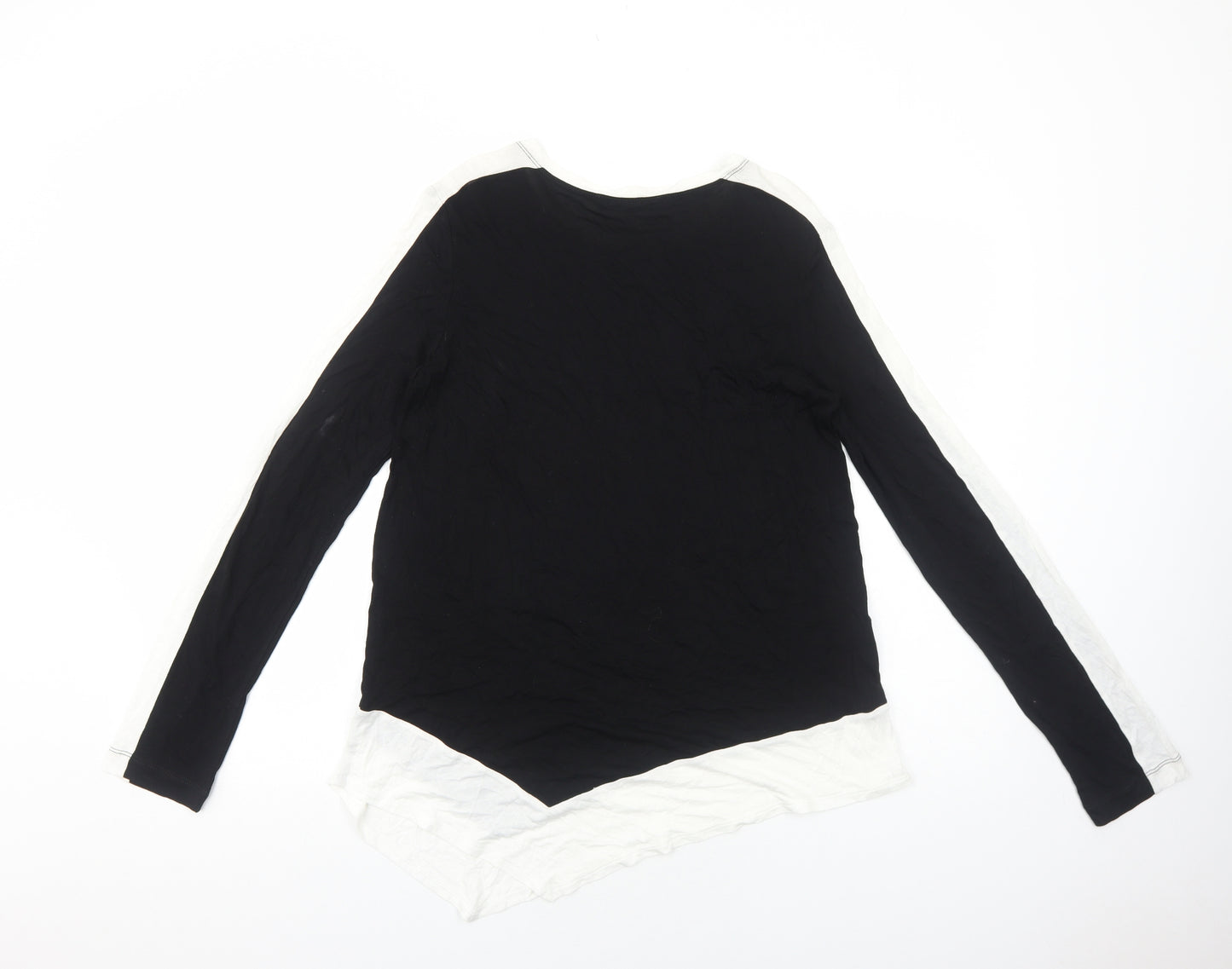 Preworn Womens Black Polyester Basic T-Shirt Size M Round Neck