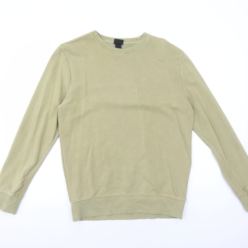 H&M Mens Green Cotton Pullover Sweatshirt Size S
