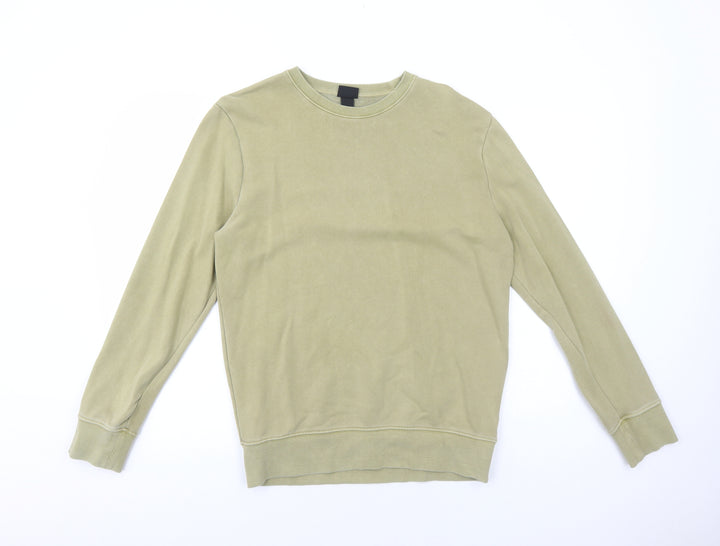 H&M Mens Green Cotton Pullover Sweatshirt Size S