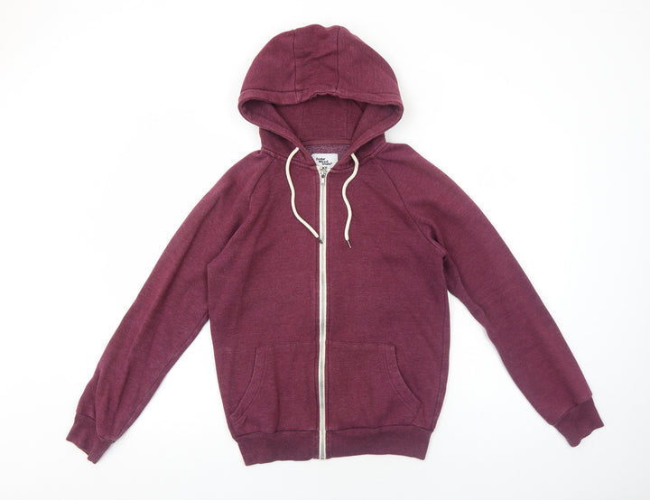 Cedar Wood State Mens Purple Cotton Full Zip Hoodie Size XS