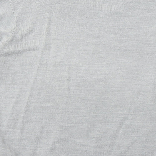 Marks and Spencer Mens Grey V-Neck Acrylic Pullover Jumper Size L Long Sleeve