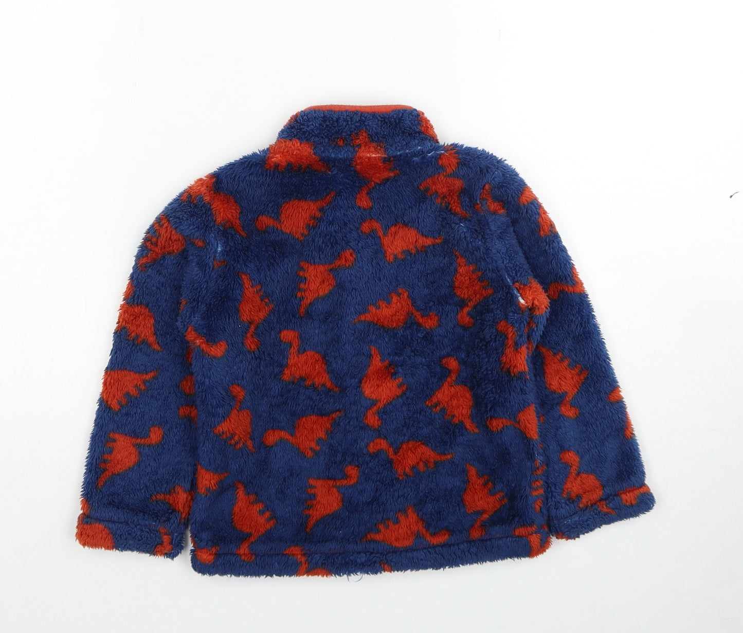 M&Co Boys Blue Geometric Jacket Size 2-3 Years Zip - Dinosaur Print