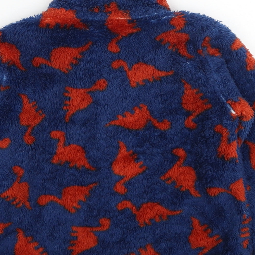 M&Co Boys Blue Geometric Jacket Size 2-3 Years Zip - Dinosaur Print