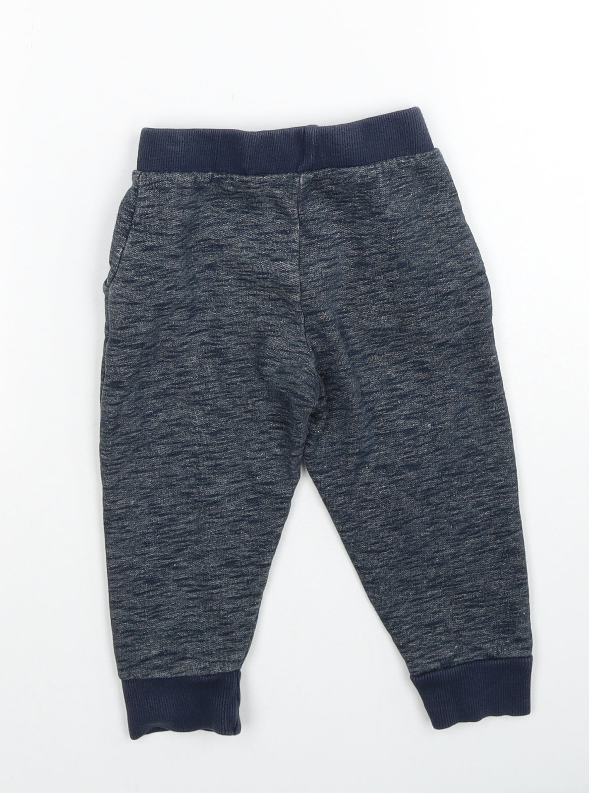 Urban Rascles Boys Blue Geometric Cotton Jogger Trousers Size 18-24 Months Drawstring - Dinosaur
