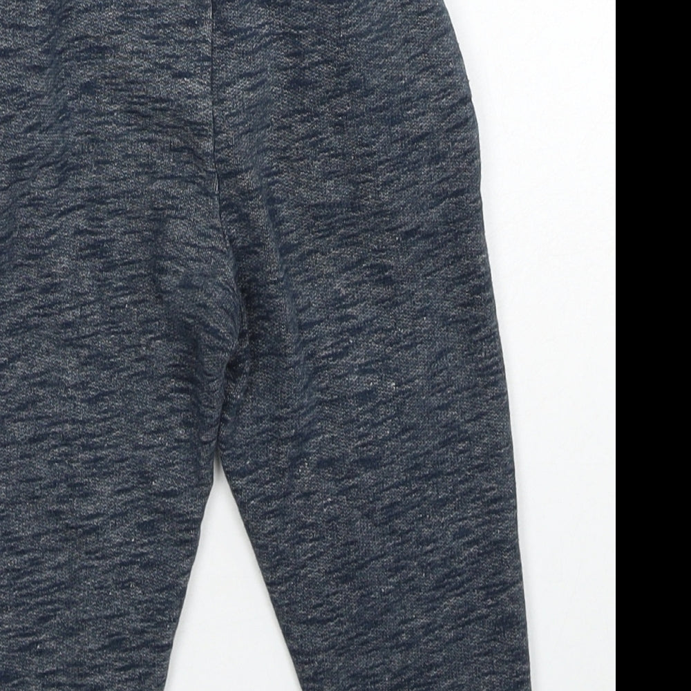 Urban Rascles Boys Blue Geometric Cotton Jogger Trousers Size 18-24 Months Drawstring - Dinosaur