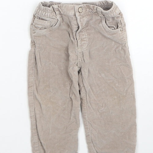Grain de Ble Girls Beige Cotton Capri Trousers Size 18 Months Button