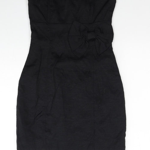 Divided by H&M Womens Black Polyamide Bodycon Size 8 Off the Shoulder Zip