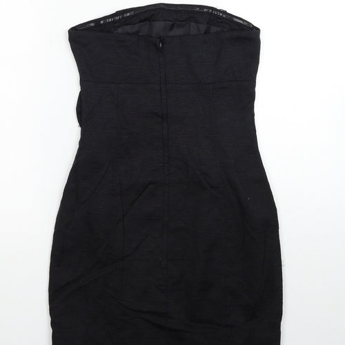 Divided by H&M Womens Black Polyamide Bodycon Size 8 Off the Shoulder Zip